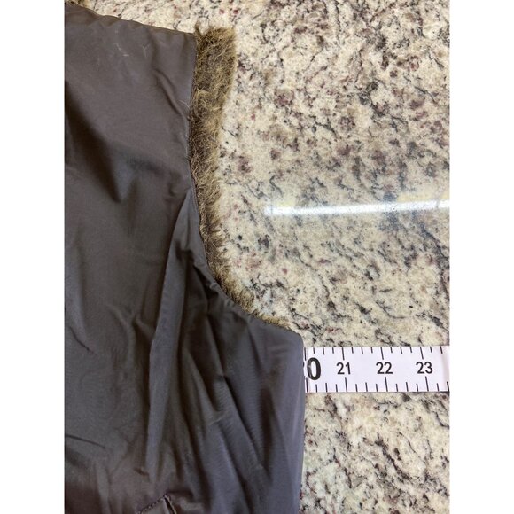 FU DA Faux Fur Vest Women’s M  Brown  Reversible Shaggy Sleeveless Jacket Boho - Picture 7 of 10